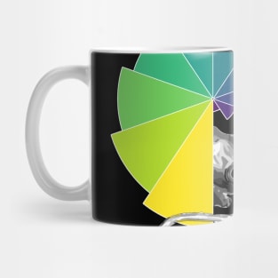 Ammonite Peacock Shell | Black Red Yellow Bar Chart Black Mug